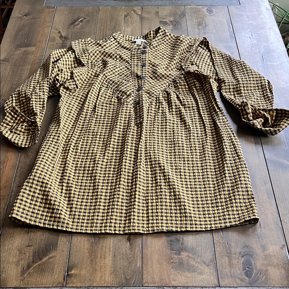 TopShop Smock dress in Black and Yellow Size 2 but generous